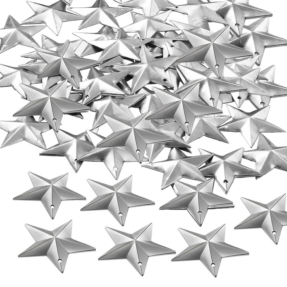 Mini Metal Stars For Crafts With Holes 1.18 Inch Metal Rusty Barn Star Craft😺
